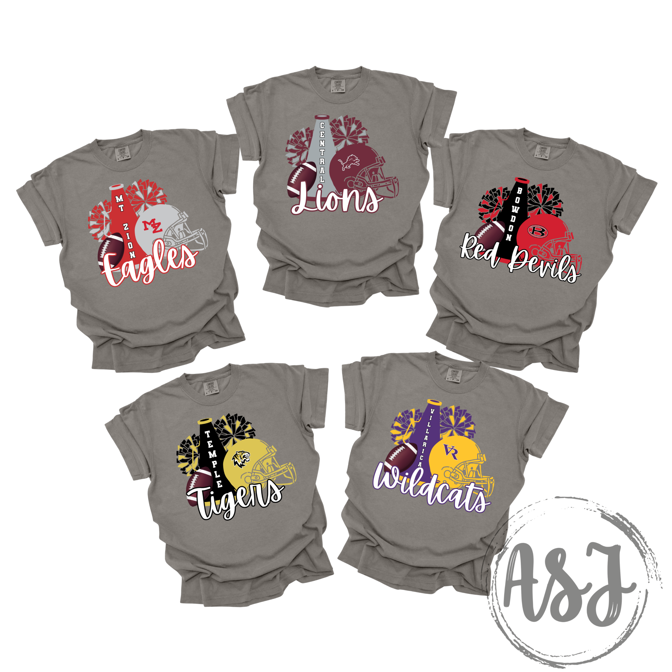 Football Pom School Spirit